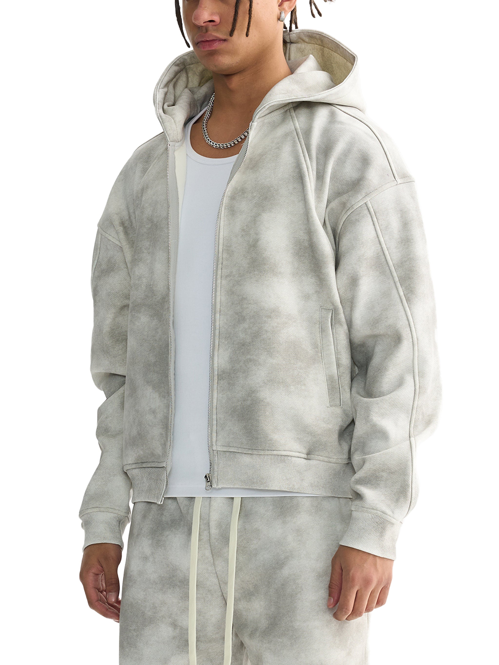 Washed Zip-Up Hoodie