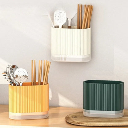 Household Kitchen Wall Mount Chopsticks Holder Drain Dry Utensil Organizer No Drill Kitchen Countertop Storage for Spoon Fork