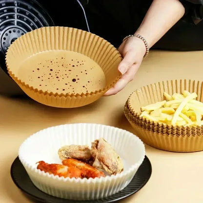 50/100/200Pcs Air Fryer Baking Paper Non-Stick Airfryer Baking Papers Round Air-Fryer Paper Liners Paper Kitchen Accessories