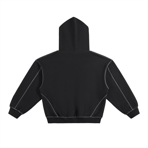 Contrast Stitch Boxy Hoodie