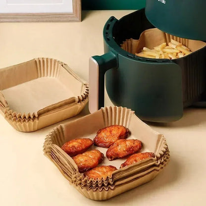 50/100/200Pcs Air Fryer Baking Paper Non-Stick Airfryer Baking Papers Round Air-Fryer Paper Liners Paper Kitchen Accessories