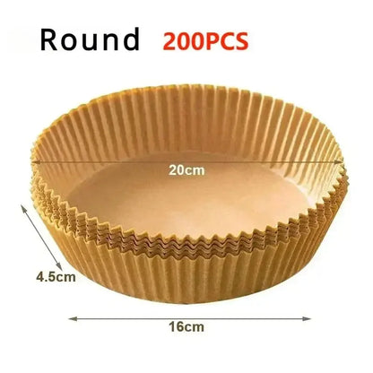 50/100/200Pcs Air Fryer Baking Paper Non-Stick Airfryer Baking Papers Round Air-Fryer Paper Liners Paper Kitchen Accessories