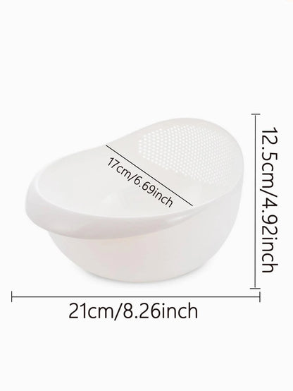 1/3pcs- Colander Rice Bowl Drain Basket Fruit Bowl Washing Drain Basket with Handle Washing Basket Home Kitchen Organizer