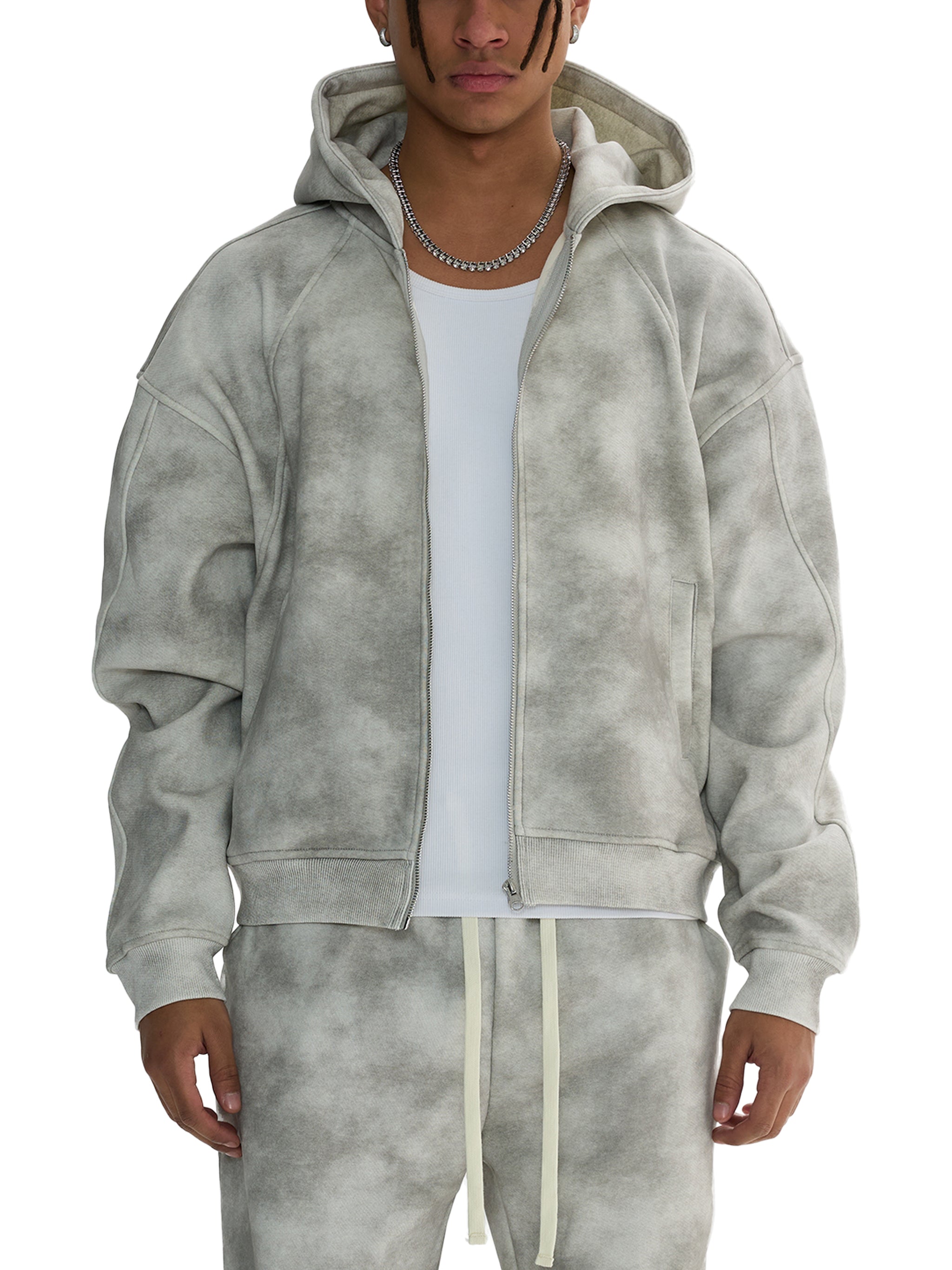 Washed Zip-Up Hoodie