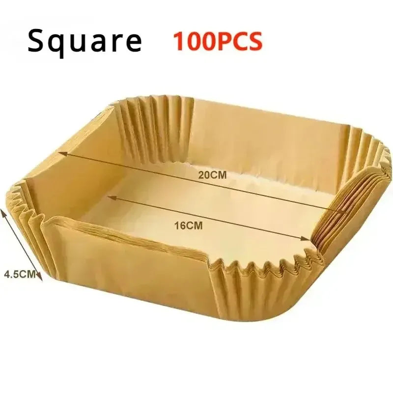 50/100/200Pcs Air Fryer Baking Paper Non-Stick Airfryer Baking Papers Round Air-Fryer Paper Liners Paper Kitchen Accessories