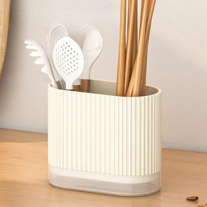 Household Kitchen Wall Mount Chopsticks Holder Drain Dry Utensil Organizer No Drill Kitchen Countertop Storage for Spoon Fork