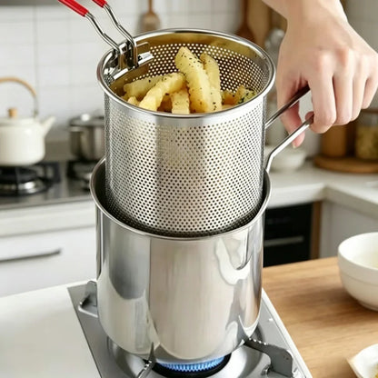 Stainless Steel Fryer with Filter Screen