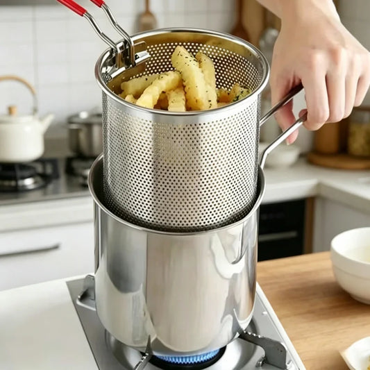Stainless Steel Fryer with Filter Screen