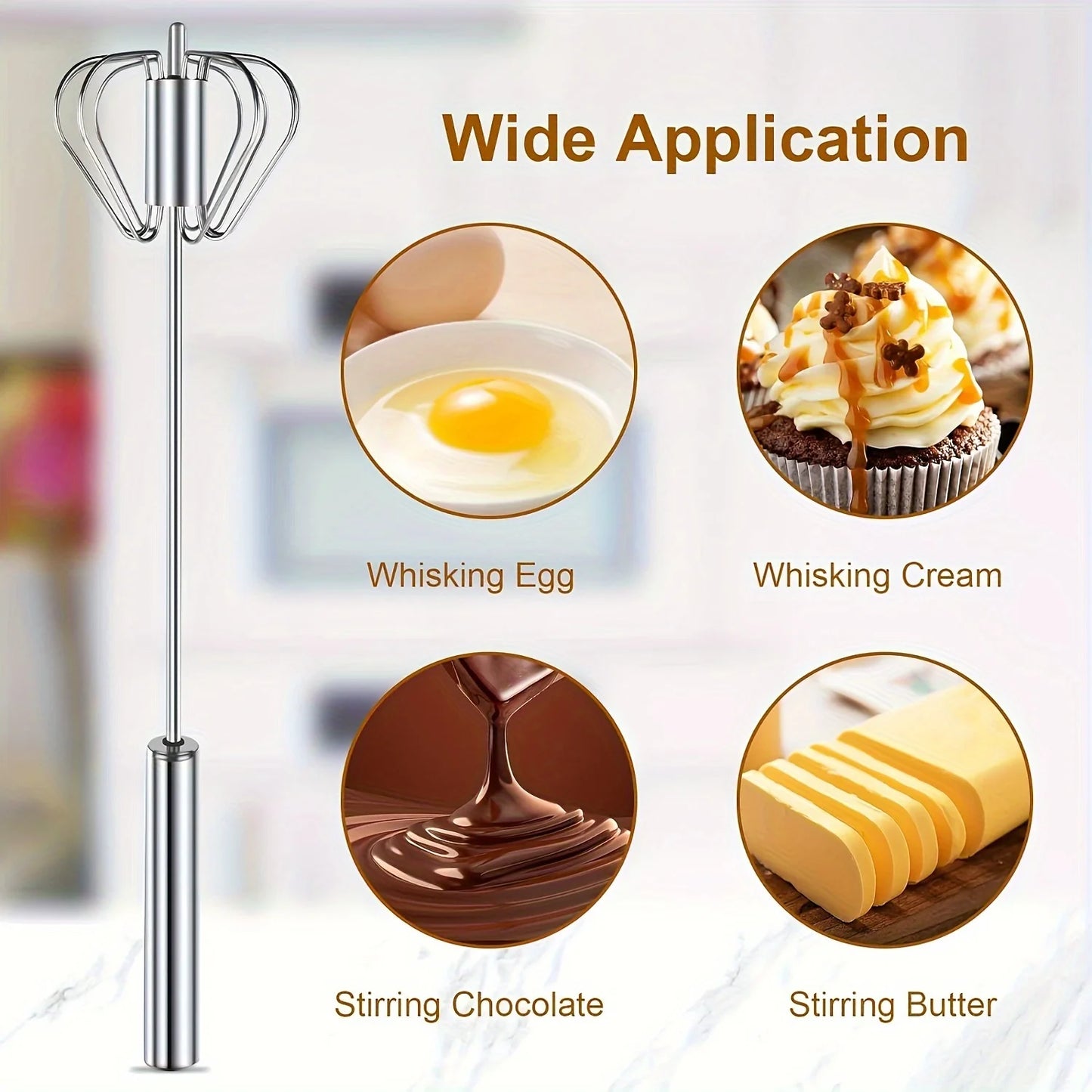 Stainless Steel Egg Beater Durable