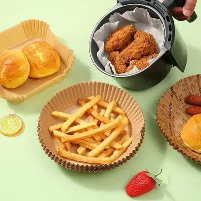 50/100/200Pcs Air Fryer Baking Paper Non-Stick Airfryer Baking Papers Round Air-Fryer Paper Liners Paper Kitchen Accessories
