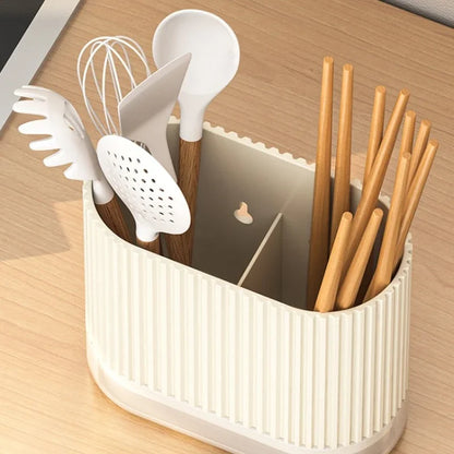 Household Kitchen Wall Mount Chopsticks Holder Drain Dry Utensil Organizer No Drill Kitchen Countertop Storage for Spoon Fork