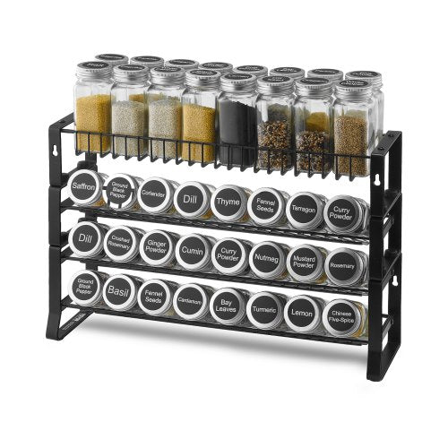 Detachable Spice Rack Organizer for Cabinet, 4 Tie Stackable Seasoning