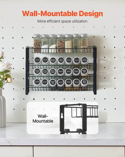 Detachable Spice Rack Organizer for Cabinet, 4 Tie Stackable Seasoning