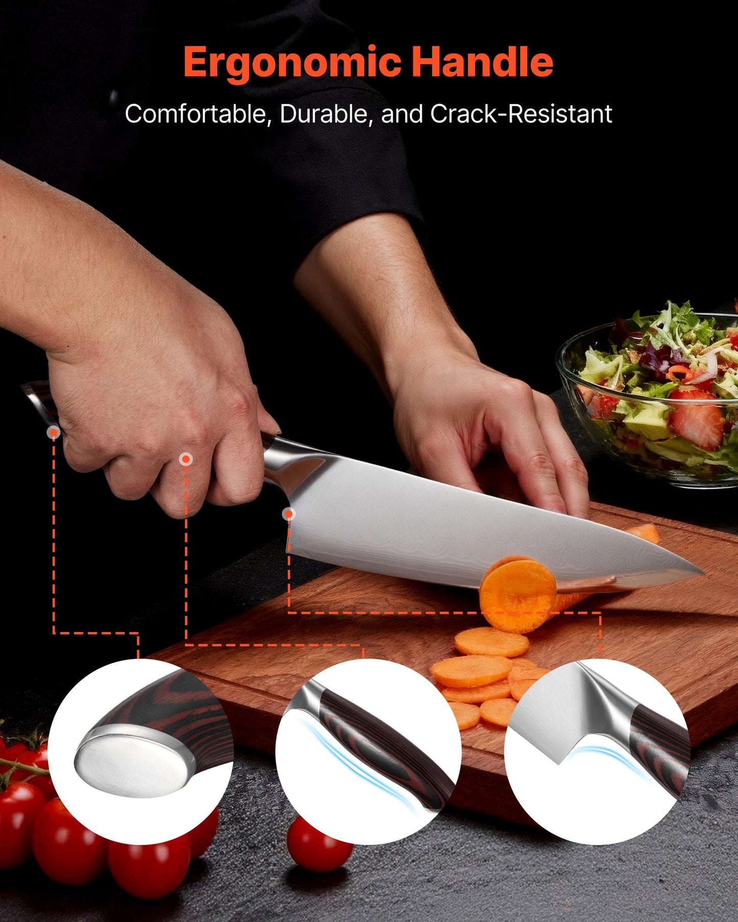 Kitchen Knife Set, 5 Piece High Carbon Stainless Steel Sharp Knife
