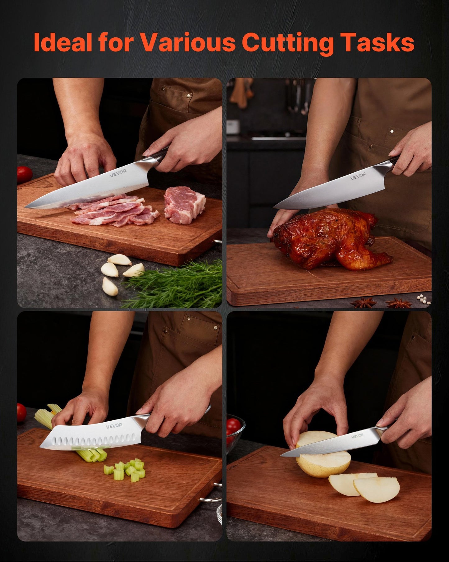 Kitchen Knife Set, 5 Piece High Carbon Stainless Steel Sharp Knife