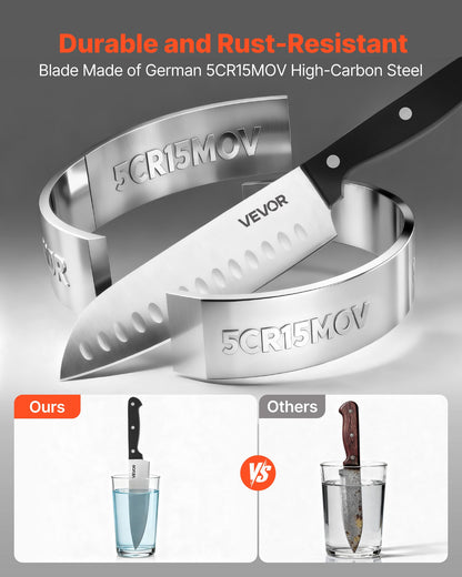 Kitchen Knife Set with Block and Sharpener, 15 Piece German High